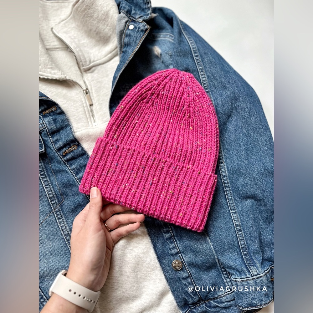 Hand knitted wool beanie